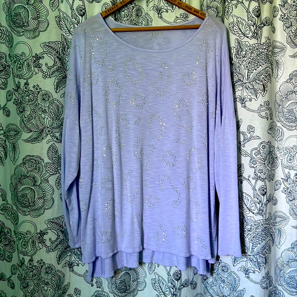 Apt 9 WOMENS 2X sparkling pale purple top